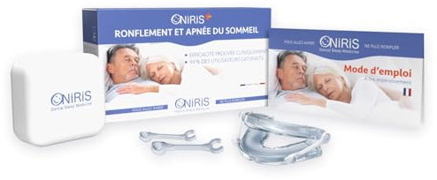 ONIRIS + Orthèse Anti Ronflement - Validé Cliniquement pour l Apnée Du Sommeil - Made in France - Gouttière dentaire - Orthèse d avancée Mandibulaire – Agit sur les causes d’un Mauvais Sommeil.