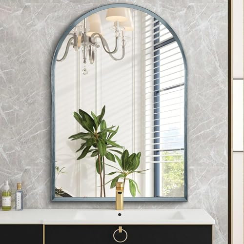 HLFMVWE Gewölbter Badezimmerspiegel, Wandspiegel Bogenspiegel Aluminiumlegierung Rahmen Badezimmerspiegel Wohnzimmer, Schlafzimmer, Badezimmer und Eingang 40 x 50CM