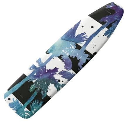 Jeiento Soft Ironing Board Cover Blue Coconut Tree Stain Resistant Ironing Board Covers Protective Cover Full Size Iron Pad Covers,15x54 Inches
