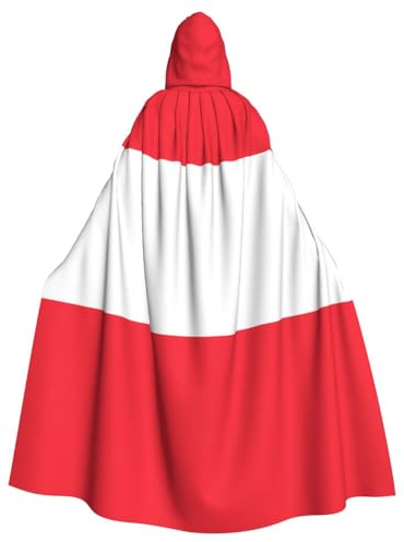 Umhang mit Kapuze und österreichischer Flagge, für Damen und Herren, Halloween-Kostüm, Maskerade, Cosplay, Kostüm, Weihnachten, Party, Robe