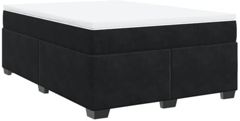 vidaXL Boxspringbett mit Matratze Schwarz 140x200 cm Samt