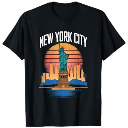 New York City - Liberty Island Wahrzeichen Skyline T-Shirt