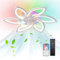 Lampe Ventilateur Plafond, 6 Feuilles Ventilateur de Plafond LED RGB, avec Télécommande & APP, pour Salon Chambre à Coucher