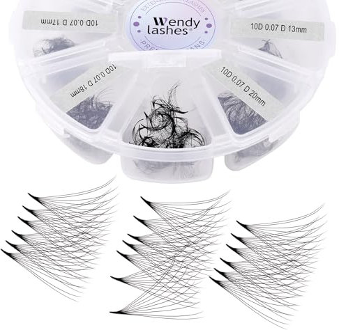 10D Pre Made Fan Eyelash Extensions D Curl 0.07mm 500 Premade Lash Fans 13-20mm Mixed Premium Premade Fans Volume Russian Lash Extensions Promade Loose Fans