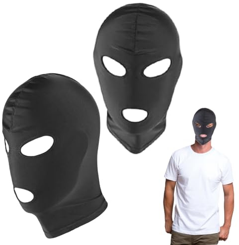 Bansusu 2 Pcs Front Man Mask Full Cover Show Your Eyes and Mouth | Personalised Face Masks Breathable Elastic Full Face Mask for Couple Games Party Carnival Night Role Playing Mask