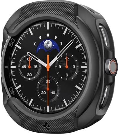 Spigen Liquid Air Hülle für Samsung Galaxy Watch 8 Classic 46mm | Leichte, flexible TPU-Hülle mit schlankem Schutzdesign und erhöhten Kanten, für Modell 2025 – Mattschwarz