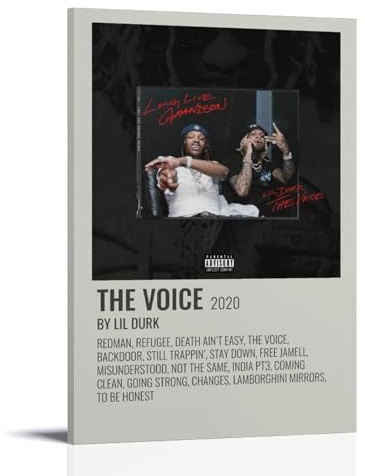 LOYANUKE The Voice by Lil Durk Poster, Raumdekoration, Gemälde, Inneneinrichtung, Ästhetik, Leinwand, Ölgemälde, Stern, Film, Musik, Album, Poster