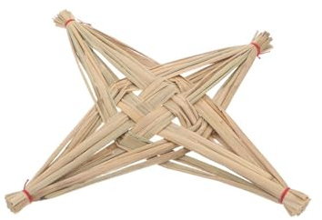 GRIRIW Irisches Strohkreuz Wandkreuz aus Naturstroh Handgeflochten Rustikale Landhaus Deko Religiöse Wanddekoration für Kirche Taufe und Weihnachtsdeko