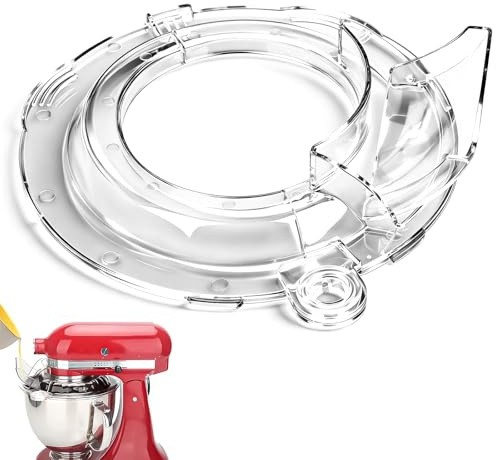 Spritzschutz für KitchenAid 4.5-5 Quart Kippkopf Standrührer,Perfekt für Kitchen Aid Edelstahlschüssel,Spritzschutz mit Ausgießer Spülmaschinenfest