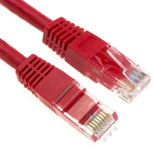 kenable Ethernet Network Cable Cat6 Gigabit RJ45 Full Copper Internet Patch Lead Red 0.25m