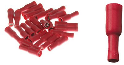 25 Rundsteckhülsen 3,86mm rot 0,25-1,0 qmm