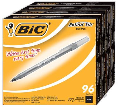 Bic Round Stic Xtra Life – 96 Stück – Schwarz