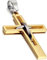 Flongo Kreuz Kette Herren gold: Kreuzkette Männer Halskette Anhänger Edelstahl Kettenanhänger kruzifix jesus taufkette Schmuck massiv Ostern Weihnachten Geschenk für Jung Damen Frauen 54cm lang