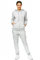 Violento Damen Jogginganzug Uni 586 | 100% Baumwolle | Trainingsjacke mit Reißverschluss | Hose mit Gummizug und Zugband | Rippstrickbündchen | Grau, XXL