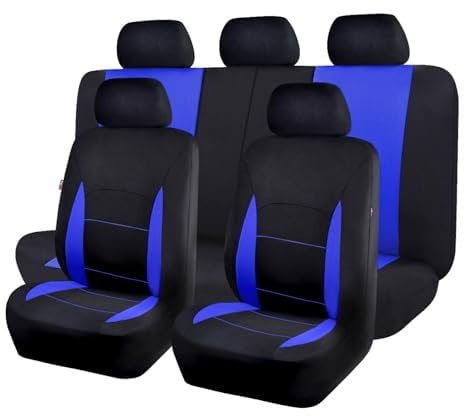 Flying Banner Sitzbezüge Auto Universal Set (Vollständige Reihe, Blau und Schwarz)