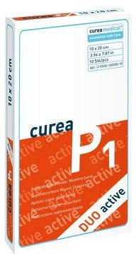 CUREA P1 duo active superabs.Wundaufl.10x20 cm 10 St Kompressen
