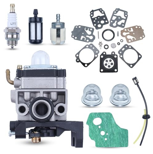 Haishine Carburateur Debroussailleuse pour Honda GX35 GX25 GX22 GX31 Carburateur Remplace OEM 16100-Z0Z-034 avec Joint, Bougie d'Allumage, Tuyau, Bulles d'Huile, Filtre à Essence Pieces Detachees