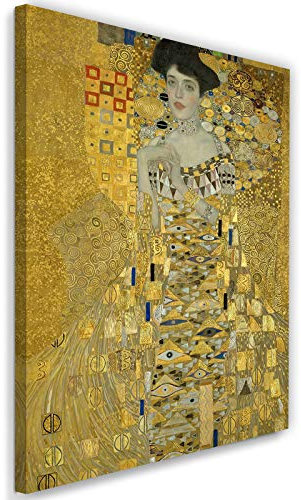 Feeby Bild auf Leinwand Gustav Klimt Kunstdruck modern Adele Bloch Bauer I Gold 60x90 cm
