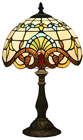 AIBOTY Traditioneller barocker Tiffany-Stil handgefertigter Glastisch/Schreibtisch/Nachttischlampen 10 breit