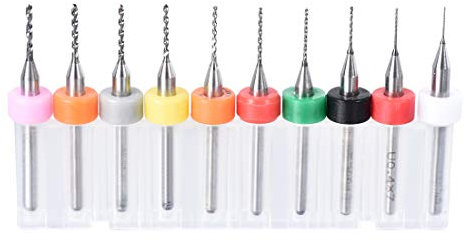 sourcing map PCB Drill Bits 0.3mm-1.2mm Tungsten Carbide Rotary Tool Jewelry CNC Engraving Print Circuit Board Micro Drill Bits 1/8 Inch Shank 1 Set (10 Pcs)