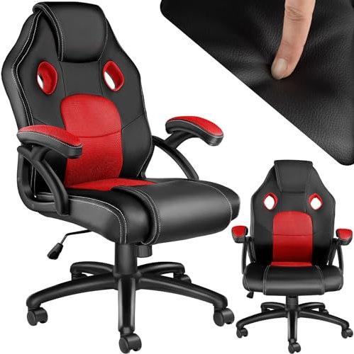 TecTake® Chaise Gaming Chaise de Bureau Fauteuil de Bureau Fauteuil pivotant Design 360°, Siege Ergonomique, Fauteuil avec Accoudoirs, Rembourrage épais, Roulette, Hauteur réglable, Teletravail