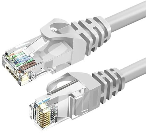 CABLEPELADO Cable de Red, Cable LAN, Cable de Datos, Cable Gigabit, Cable RJ45, Cable de Comunicaciones, Cable Trenzado, Categoría 5E, Compatible PC, PS4, PS5, Xbox, Smart TV, Server, 10 Metros, Gris