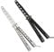 JIUAI 2 Pcs Butterfly Knife, Balisong Butterfly Trainer Practice Butterfly Trainer,Pocket Practice Training Knifes,Stainless Steel, Unsharpened Blade 100% Safe for Practicing Flipping Tricks