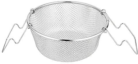 FYBlossom Panier De Friture, Panier à Friture Acier Inoxydable Portable, Panier De Barbecue avec Poignées, Panier De Barbecue pour La Friture, Le Rinçage, Les Légumes-Fruits, 22 Cm