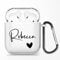 Personalised Custom Individual Soft TPU Clear Rubber Case Cover With Any Name, Initials, Text, Make Your Own Design For AirPods - Black Name and Heart - for AirPods 1 & 2