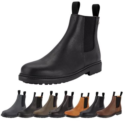 SUEDWIND FOOTWEAR Reitstiefeletten für Damen NEW WORK – Chelsea Boots aus Leder – Reit- & Freizeit-Stiefelette mit Ortholite-Fußbett, Gummisohle & Lederinnenfutter – Black Nubuck – Gr. 46