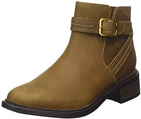 Clarks Damen Maye Strap Chelsea Boot, Dark Tan Lea, 39 EU