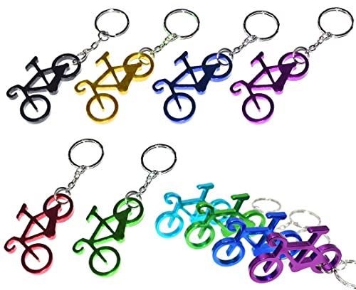 Clyhon 10 Stück Fahrrad Bier Flaschenöffner Schlüsselanhänger Fahrrad Schlüsselanhänger Flaschenöffner Zinklegierung Bierflaschenöffner Schlüsselring für Party, Hochzeiten, Bars (Zufällige Farbe)