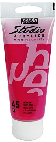 PÉBÉO Lot de 3 Peintures Studio Acrylique Tube Rose Vif 100 ml