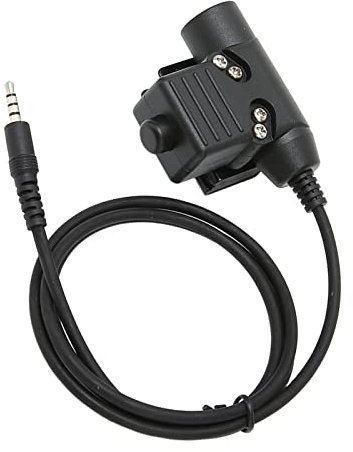 Yunseity U94 PTT Military Headset Adapter, PTT Walkie Talkie Headset Adapter Connector for Mobile Phone 3.5mm Jack