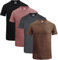 JRC Just Royal Clothing Pack of 4 Mens Short Sleeve V-Neck T-Shirts, Casual Vee Neck Tops (Black, Charcoal, Cocoa Brown, Mouve, XL)