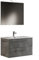 MaMa Store ERA 100 Mobile Bagno Sospeso 100 CM Lavabo, Specchio e Lampada LED, Legno, Grigio Cemento, L. 101 X P. 47 X H. 53 CM