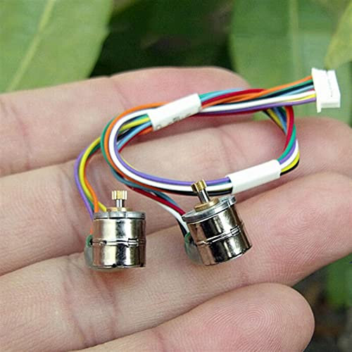 AGOUNOD Motor 2pcs/ Setzen Sie Micro Mini Stepper 8mm 2 Phase 4 Drahtleitungsmotor mit kleinem Kupferrad und Anschlusskamera -Teilen, Onecolor