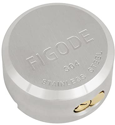 FIGODE Edelstahl Puck Lock Militärqualität Verstärktes verstecktes Bügelschloss 2-7/8 Zoll Breit Anhänger Türschloss für LKW Container Van Gates Lager usw. 1 Stück