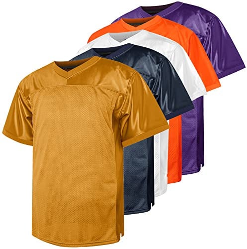 Maillot de football vierge style années 90, hip-hop, en maille, pour entraînement, doré, Taille 3XL
