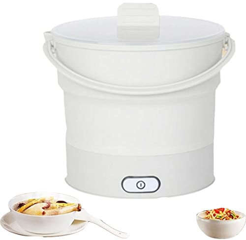NEWCES Foldable Electric Cooker Mini Kettle Food Grade Silicone Cookerware Boiling Water Steamer Portable Travel Boiling in 6~10 Minutes