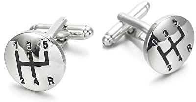 Manschettenknöpfe für Autos und Motorrad, originelles Design, Verkauf als Paar – Party-Zubehör oder Kostüm, Hemd und Jacke, Smoking, Getriebe, One size