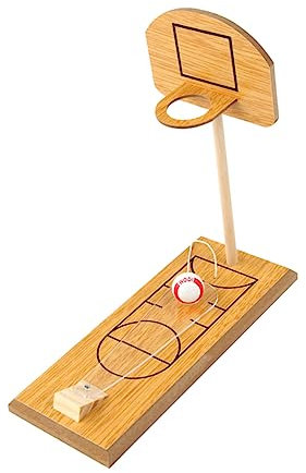 Toyvian Cerceaux de Décompression Jeu de Basket sur Table Mini-Match en Bois Support de Basket Jeu De Bureau Portable pour Enfants Et Adultes