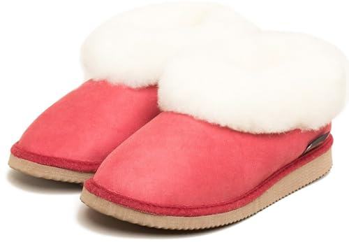 kitz-pichler Lammfell-Hausschuh Gisi für Damen & Herren | Eine Nummer größer bestellen Cherry, 38