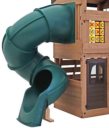 Swing-N-Slide WS 5040-G Quick Connect 5 Foot Turbo Tube Slide Plastic Enclosed Slide for 5 Foot Deck Heights, Green