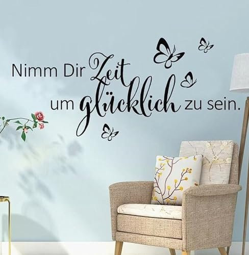Wandtattoo Sprüche Schlafzimmer Wandsticker Wohnzimmer - Schwarze Wandtattoo Wohnzimmer Modern Wanddeko Schlafzimmer Familienregeln Wandaufkleber Wandtatoos Zum Kleben für Flur Küche (Style-3)
