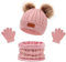 LINSOCLE 3in1 Kinder Wintermütze Schal Handschuhe Set, Strickmütze Babymütze Kinder Mütze Set, Jungen Warme Wintermütze Beanie Hut Handschuhe Runder Schal Set für Kinder 2-6 Jahre