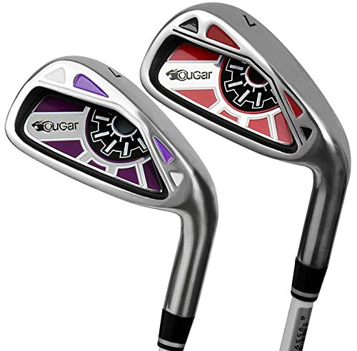 Mazza da golf in ferro di alta qualità 7# con asta in carbonio/acciaio, per uomini e donne, golfisti destrorsi (con canna in carbonio, da donna, viola)