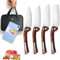 SENBON Lot de 440 couteaux de cuisine pliants Sharp - Pratique - Manche en bois coloré - Pour camping, barbecue, extérieur - Clip arrière - Portable