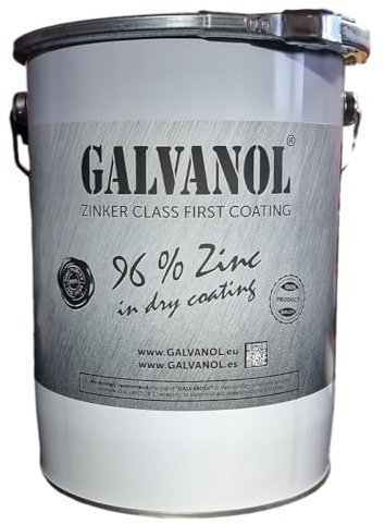 GALVANOL Pintura zinc para hierro y galvanizados/Galvanizado/pintura galvánica. Proteccion catodica de ultra larga duración para hierro, Certificados ISO de corrosividad /10 KG.
