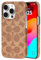 Coach Signature Canvas Slim Wrap iPhone 15 Pro Hülle, kompatibel mit kabellosem Laden – Signature Tan